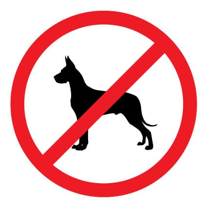 honden verbod sticker stickers 1265 425x425